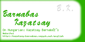 barnabas kazatsay business card